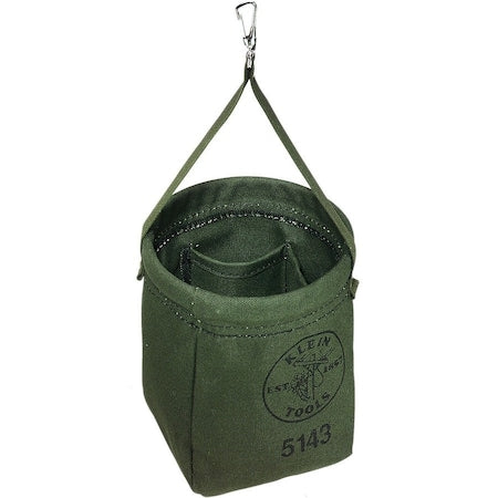Bucket Bag, Green, Canvas, 2 Pockets