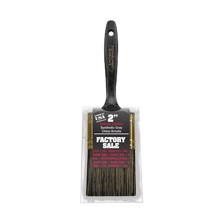 2" Flat Sash Soft, China Hair Bristle, Paint Brush, Plastic Handle