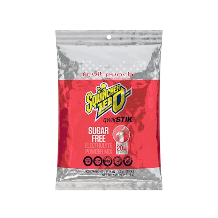 Qwik Stik®, , Sugar Free Drink Mix Powder, 20 oz Yield per .11 oz Pack, Fruit Punch, 50PK