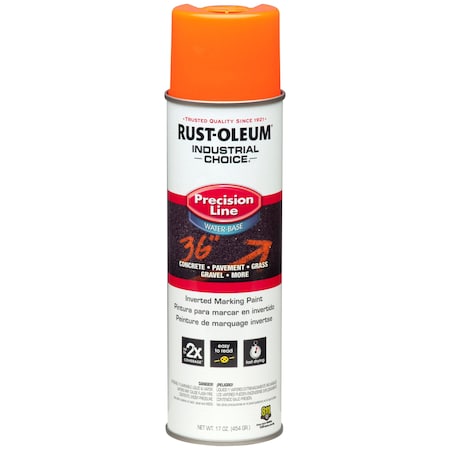 Precision Line Marking Paint, 20 oz, Fluorescent Orange, Water -Based
