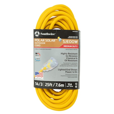 Extension Cord, 25 ft., 15 Amps