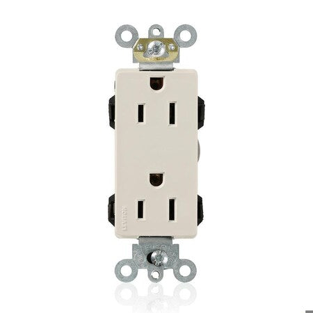 Straight Blade Receptacle, 5-15R, 15 A, 125V AC, Flush Mount, Self-Grounded