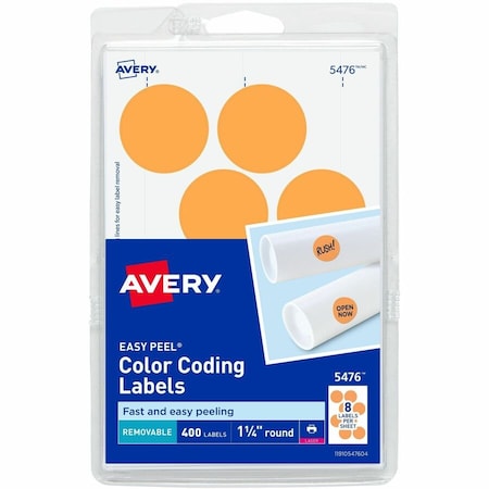Removable Color-Coding Labels, Re, PK400