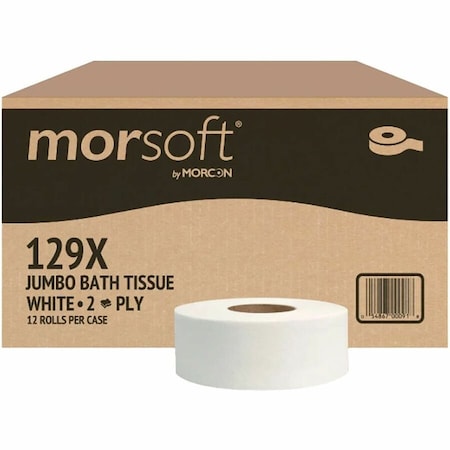 Jumbo Roll Bath Tissue White 2 Ply, PK12