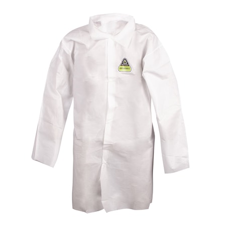Disposable Lab Coat, Snap Closure, 30 PK