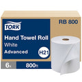 Hardwound Paper Towel Roll, 1 Ply, Continuous Roll Sheets, 800 ft, White, 6 PK