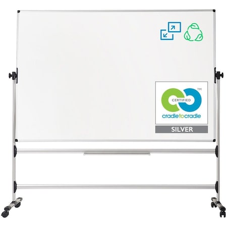Dry Erase Board, Melamine, 48 in, 36 in, Aluminum Frame, White, Matte