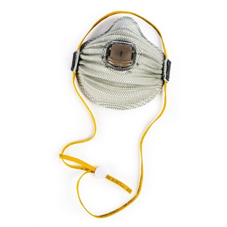 Disposable Respirator, N100, AirWave, Ventex Valve, Adj. SmartStrap, Full Flange, Molded, S, PK 30