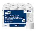 Coreless, 2 Ply, 1,100 Sheets, White, 36 PK