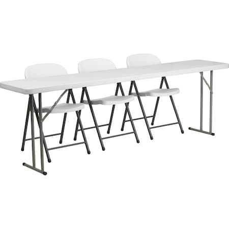 Rectangle Table Set, Plastic Top, White