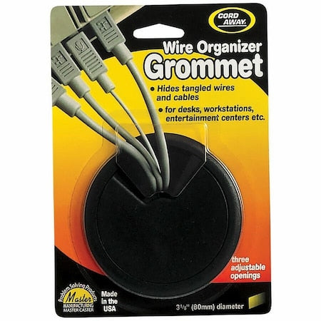 Grommet, Desk, 3 1/8 In Dia, 1 1/8 In H, Blk