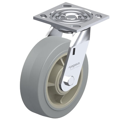 Swivel Plate Cstr, 5 in Dia, 375 lb, Roller
