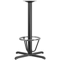 Beverly 30'' x 30'' Restaurant Table X-Base with 3'' Dia. Bar Height Column and Foot Ring