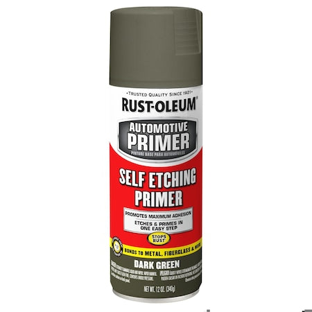 Automotive Self-Etching Primer, Dark Green, 12 Oz