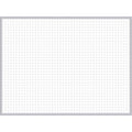 Dry Erase Board, Steel, 24 in, 36 in, Aluminum Frame, White/Gray, Gloss