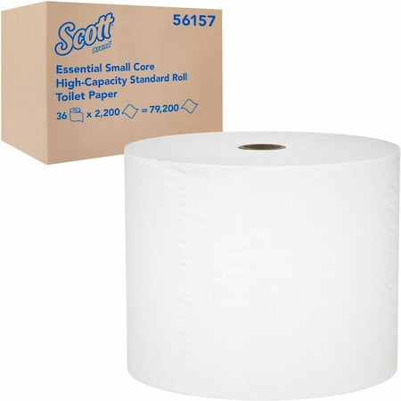 Scott Small Core, 1 Ply, 2,200 Sheets, White, 36 PK