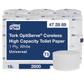 Toilet Paper Roll, 5 3/5" Dia., White, PK18