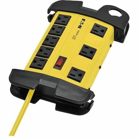 Power Strip, 5-15R, 5-15P, 25 ft., Black/Yellow
