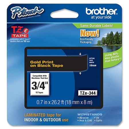 Adhesive TZ Tape (R) Cartridge 0.70"x26-1/5ft., Gold/Black