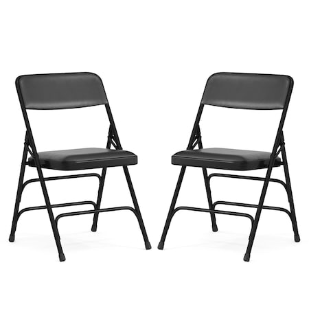 Black Vinyl Folding Chair, PK2