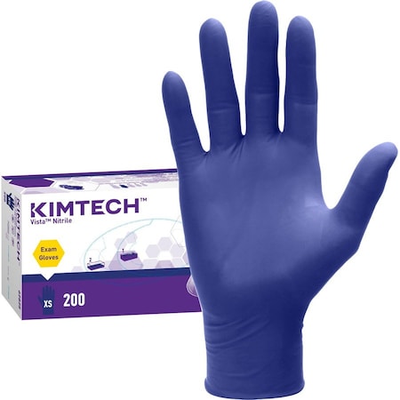 Kimtech, Disposable Gloves, 4.7 mil Palm, Nitrile, Powder-Free, XS, 200 PK, Blue