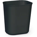 Fire Resistant 3-1/2 gal Rectangular Indoor Plastic Can, Black, None, Fiberglass, 8 1/4 in
