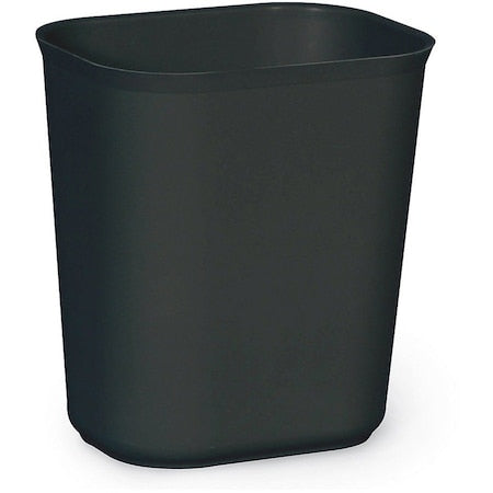 Fire Resistant 3-1/2 gal Rectangular Indoor Plastic Can, Black, None, Fiberglass, 8 1/4 in
