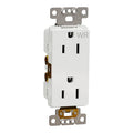 Straight Blade Receptacle, 5-15R, 15 A, 125V AC, 2 Pole, Flush Mount, Self-Grounded