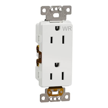 Straight Blade Receptacle, 5-15R, 15 A, 125V AC, 2 Pole, Flush Mount, Self-Grounded