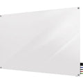 Dry Erase Board, Glass, 24 in, 36 in, No Frame Frame, White, Gloss