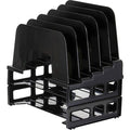 Letter Tray, Black, Plastic, 13 3/8 in W, 9 in L, 14 1/2 in H, 7 Number of Compartments