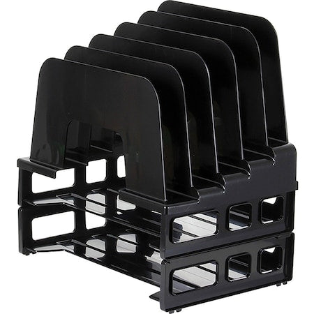 Letter Tray, Black, Plastic, 13 3/8 in W, 9 in L, 14 1/2 in H, 7 Number of Compartments