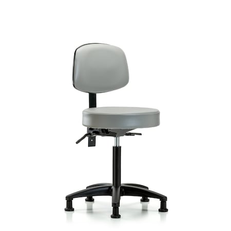 Vin Stool with Back-Medium Bench Height with Seat TiltandStationary Glides in Dove Trailblazer Vin
