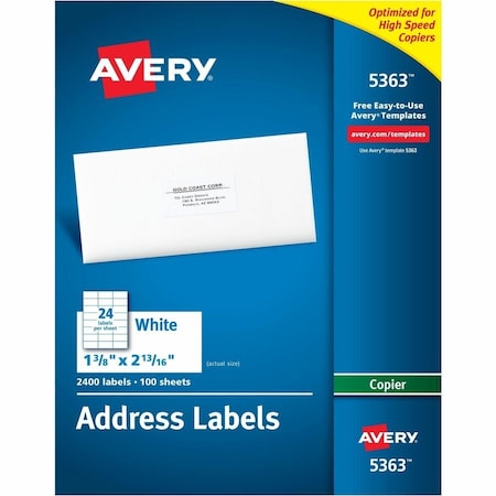 Address Labels for Copiers 1-3/8, PK2400