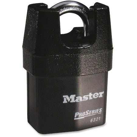 Padlock, Keyed Different, Partially Hidden Shackle, Rectangular Steel Body, Boron Shackle, 7/8 in W