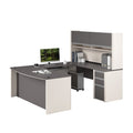 U Shaped Desk Workstation,U-Shaped,Slate/Sandstone, 92.6"" D X 65.9"" H, 71.1"" W X Melamine
