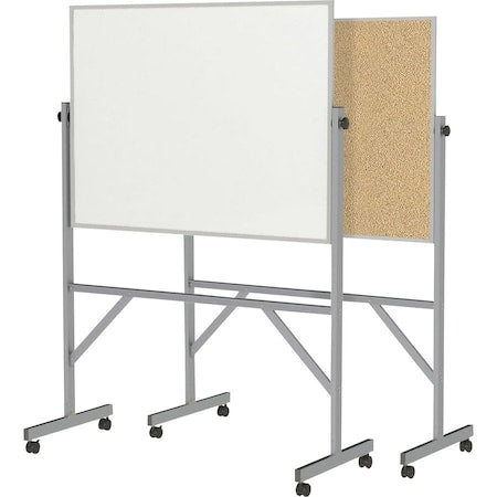 Dry Erase Board, Plastic, 78 1/4 in, 53 1/4 in, Aluminum Frame, White