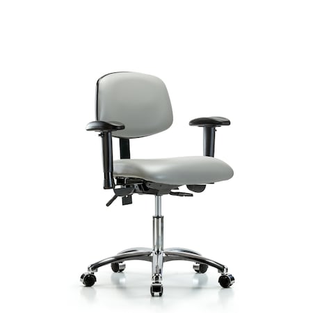 Desk Chair Desk Chair,Vinyl,Chr Tilt AA Casters,Dov, Adjustable Arms, 18"" to 23"" Height, Vinyl