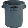 BRUTE 20 gal Round Heavy Duty Plastic Can, Gray, None, Plastic, Not Applicable