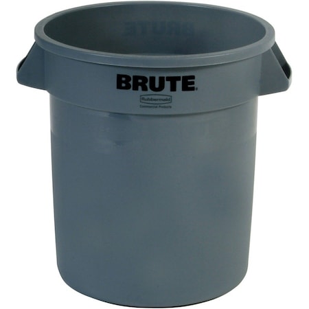 BRUTE 20 gal Round Heavy Duty Plastic Can, Gray, None, Plastic, Not Applicable
