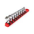 1/4 Inch Drive 6-Point Universal Joint Socket Set with Rail, 9-Piece 6-14 mm