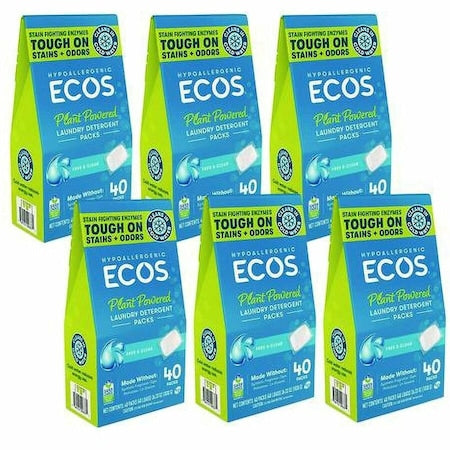 Laundry Detergent, Pacs, Free and Clear, Clear, 6 PK