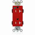 Straight Blade Receptacle, 5-20R, 20 A, 125V AC, 2 Pole, 3 Wire, Flush Mount, Single, Red