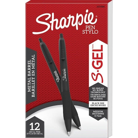 Pen Set,Black,Non-Erasable,Gel,PK12