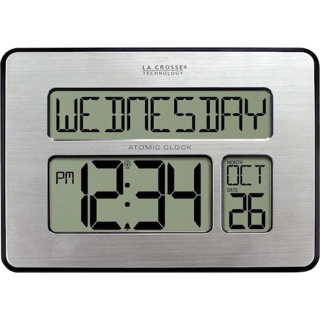 Atomic Dgtl Wall Clock,Wht Backlight