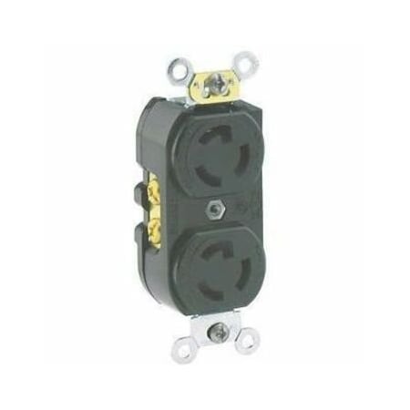 LockingReceptacle, 15A, 2hp, 277VAC, Black
