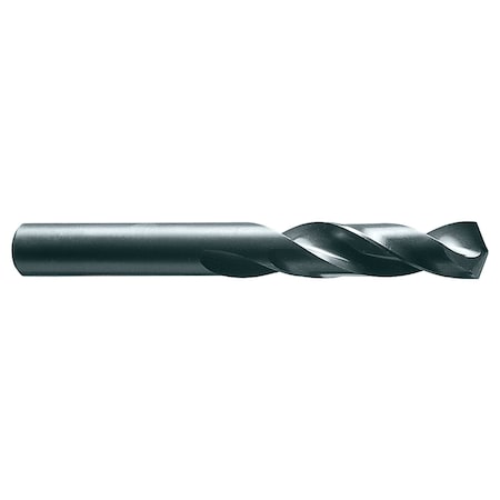 Screw Machine Drill Bit, #6 Size, 135 Degrees Point Angle, Black Oxide Finish, Spiral Flute