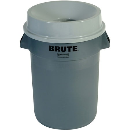BRUTE(R) 32 gal Trash Can Lid, Funnel Gray, Plastic, 1 Openings 22 1/4 in W/Dia