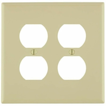 Wall Plate, Duplex Outlet, Ivory, Nylon