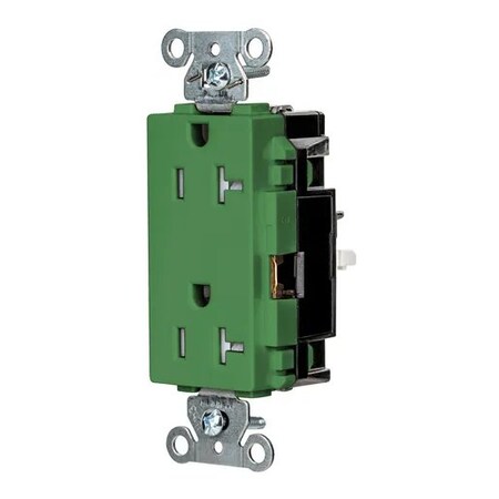 Straight Blade Receptacle, 5-20R, 20 A, 125V AC, 2 Pole, 3 Wire, Surface Mount, Grounded